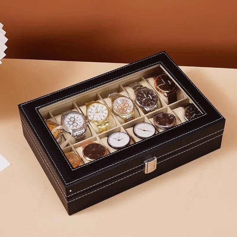 Kronix Presents: Dustproof Leather Watch Box (2‑12 slots)