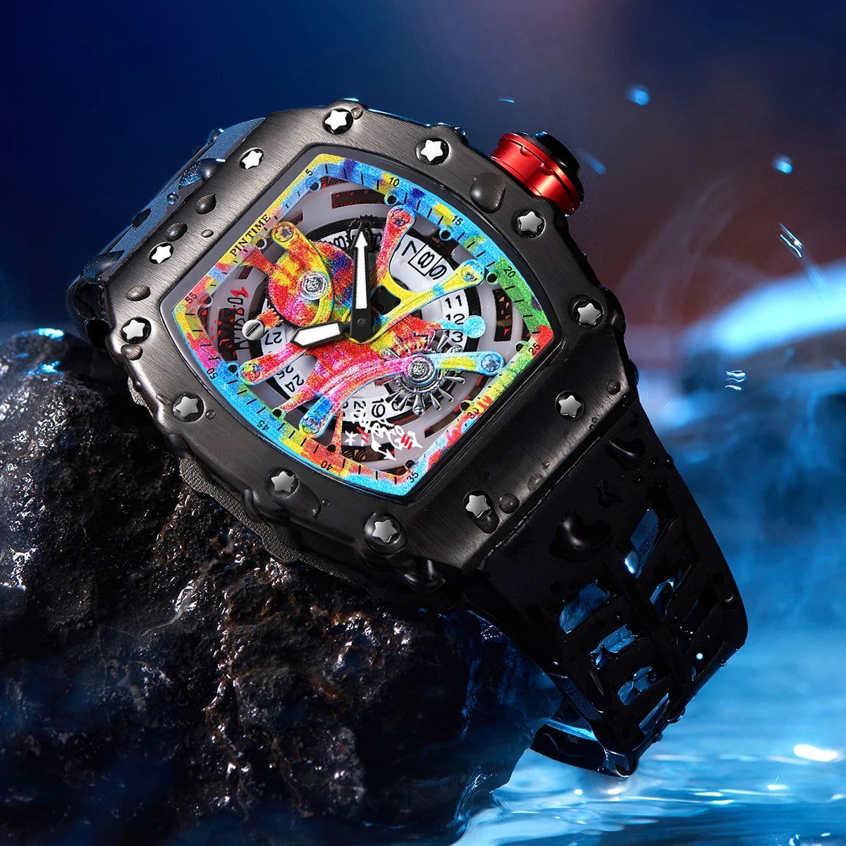 Kronix Presents: Transparent Tonneau Skeleton Quartz Watch