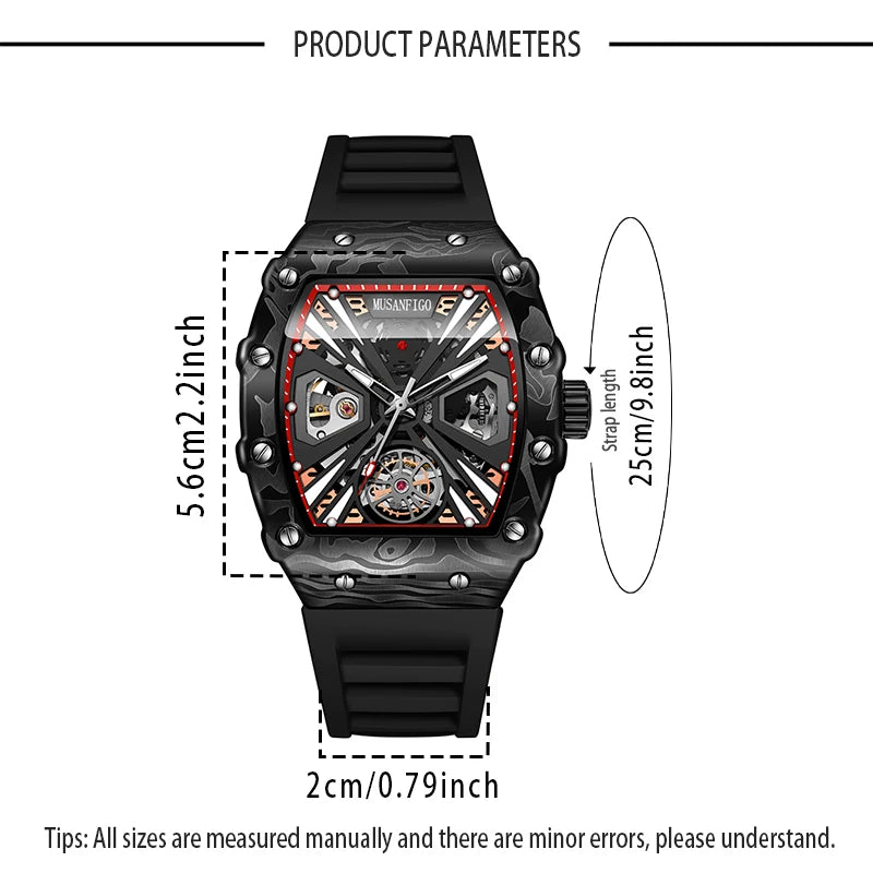 Kronix Presents: Musanfigo Transparent Skeleton Automatic Watch
