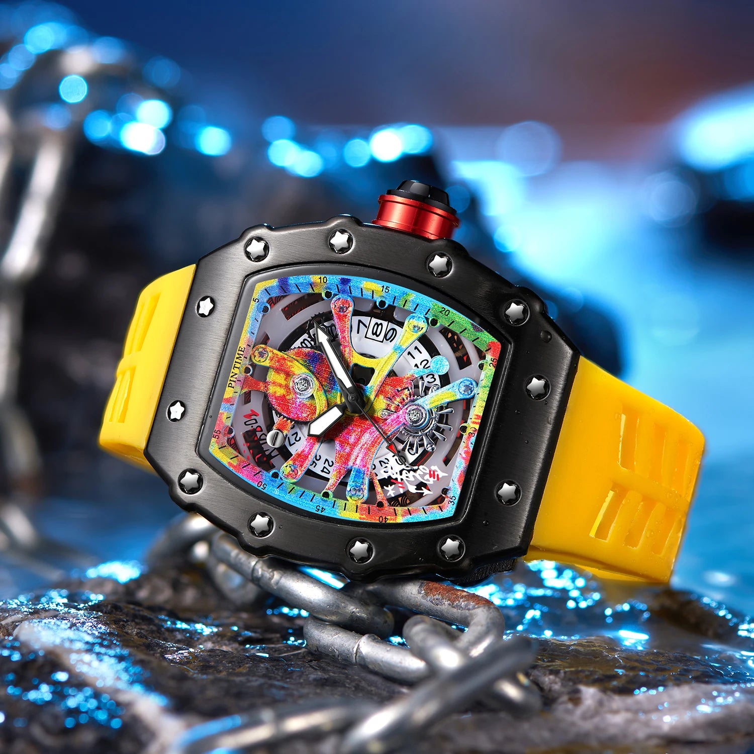 Kronix Presents: Transparent Tonneau Skeleton Quartz Watch
