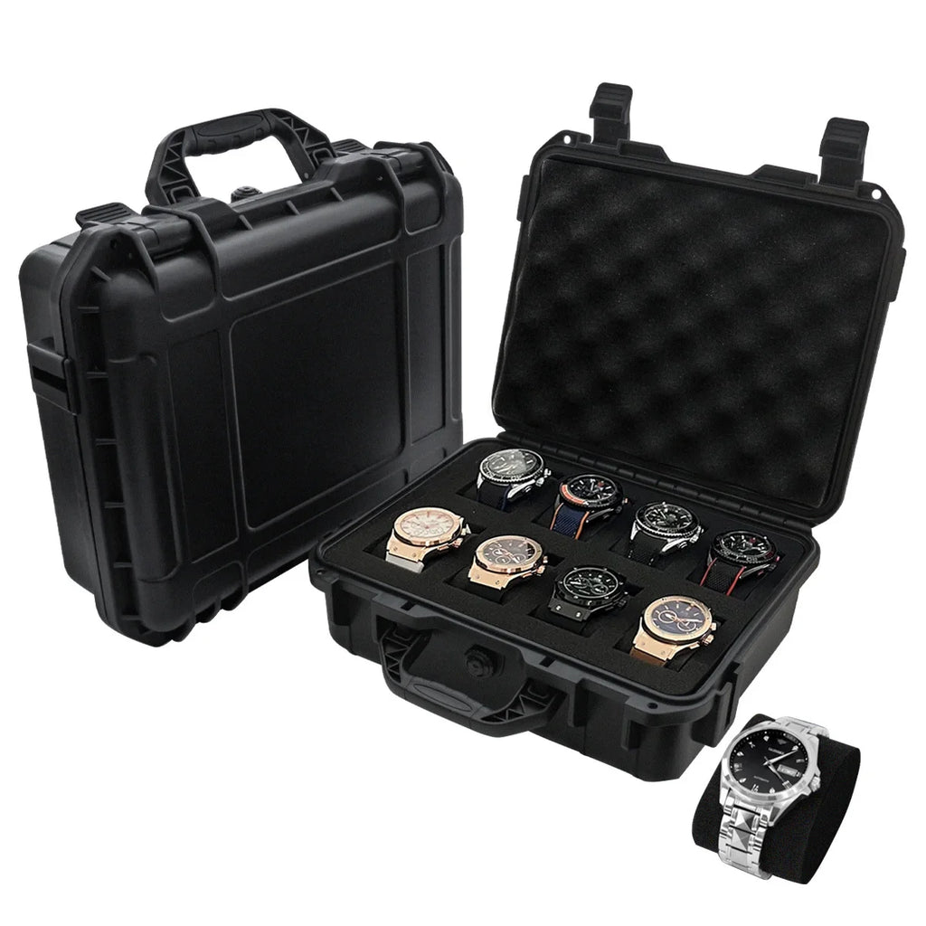 Kronix Presents: Waterproof  Security Briefcase Collector’s Watch Vault (8/15 Slots)