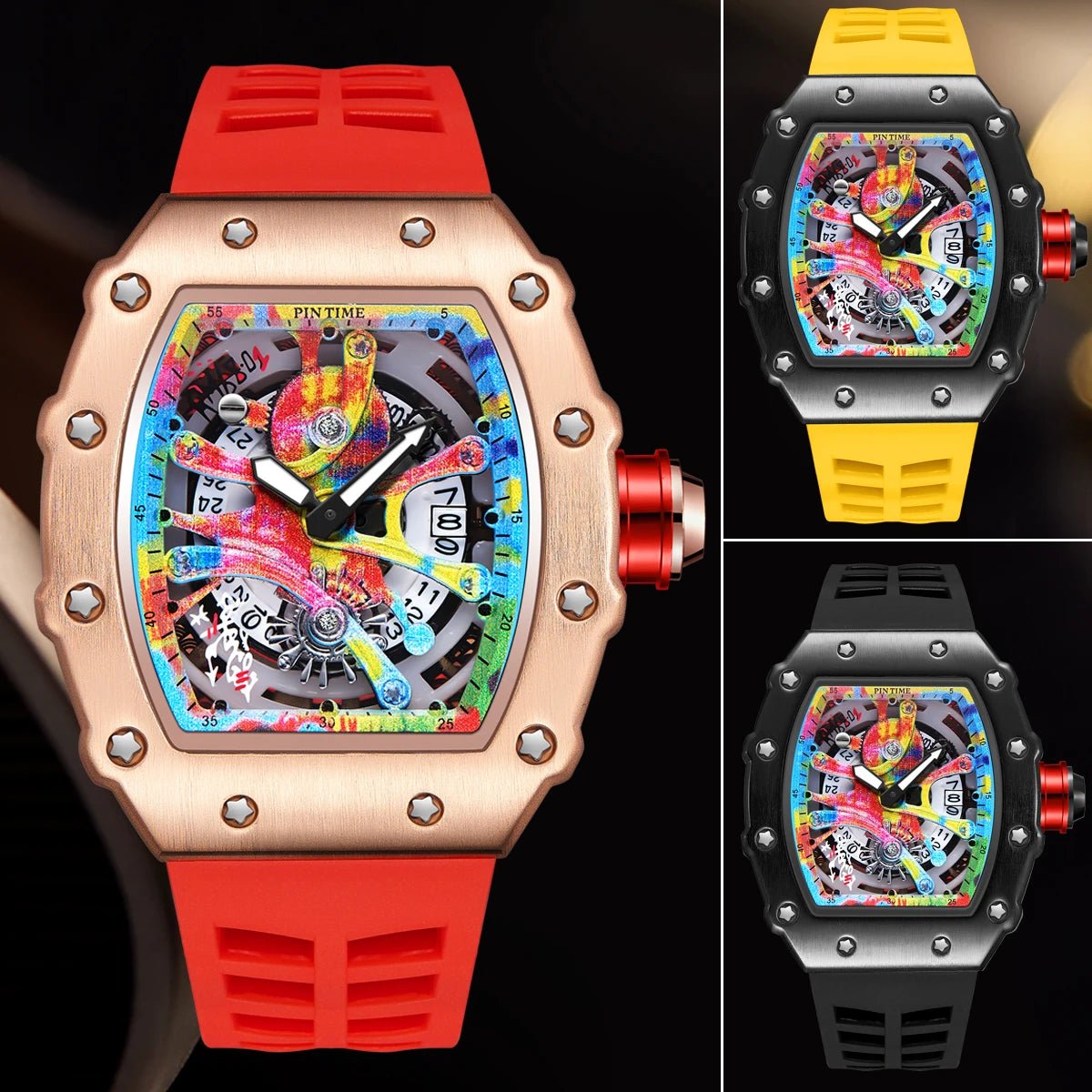 Kronix Presents: Transparent Tonneau Skeleton Quartz Watch