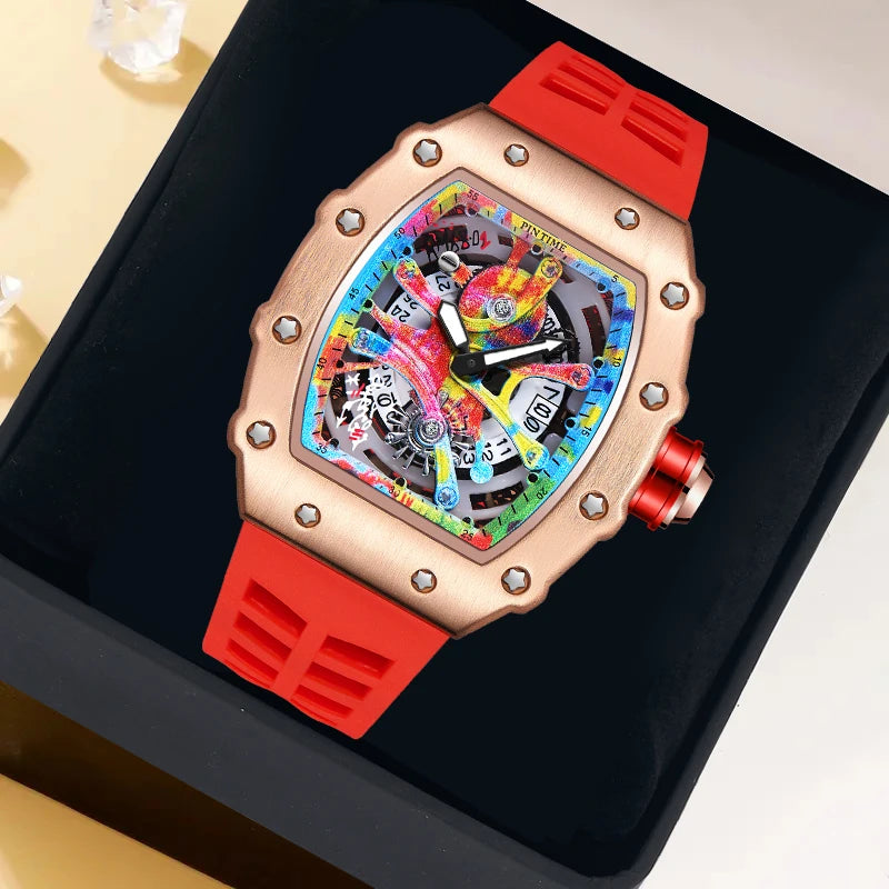 Kronix Presents: Transparent Tonneau Skeleton Quartz Watch